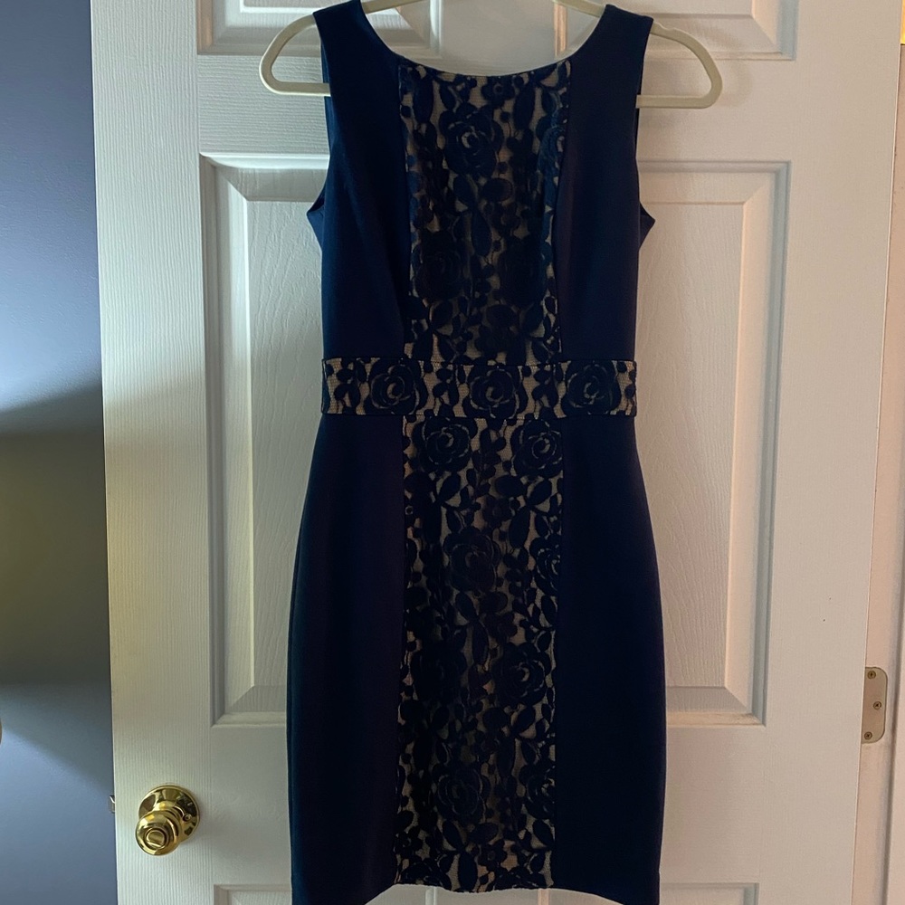 THE LIMITED dress, navy & tan, size2